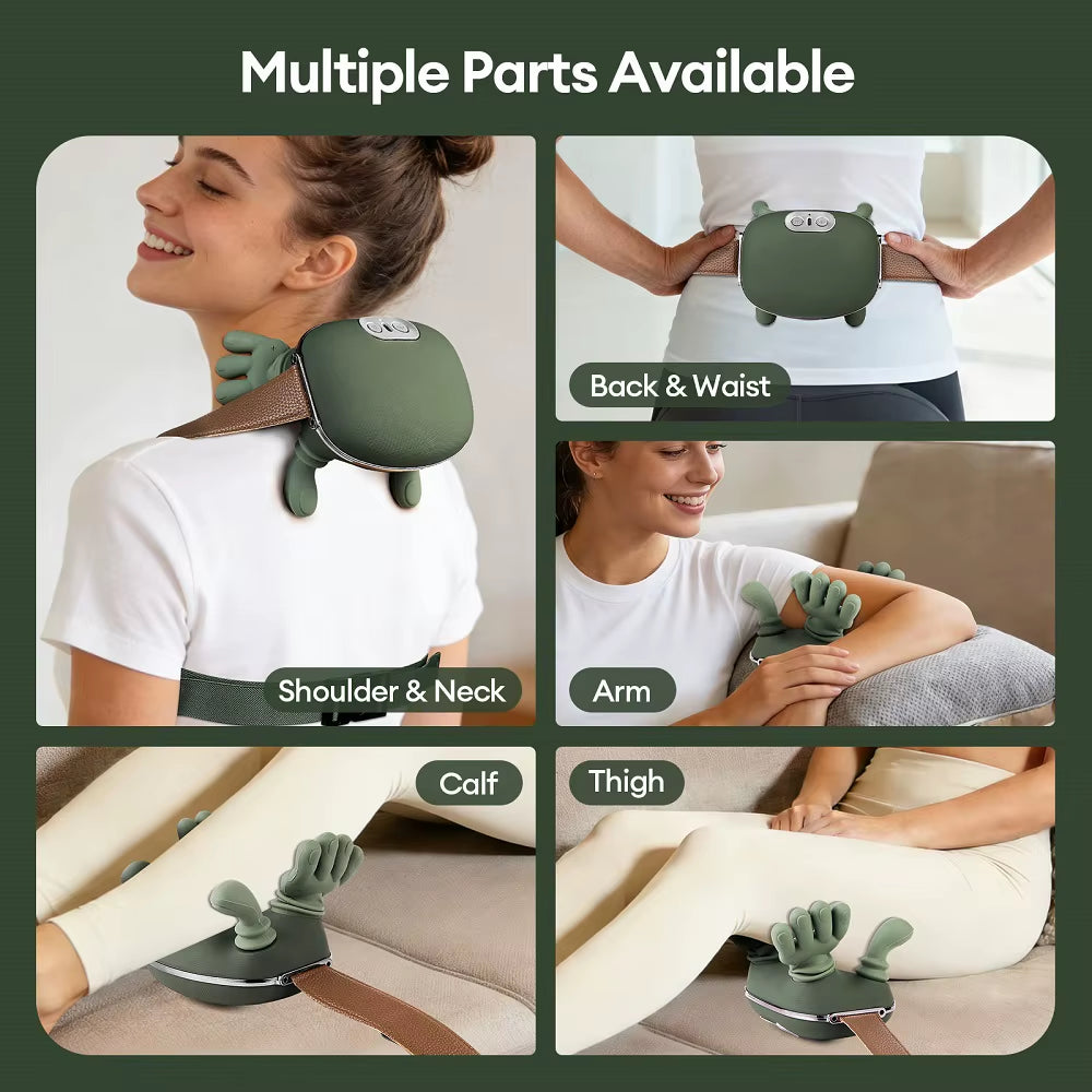 4D Bionic Finger Neck Shoulder Massager Wireless Neck Cervical Trapezius Kneading Massage Shawl Brushless Motor Neck Masajeador